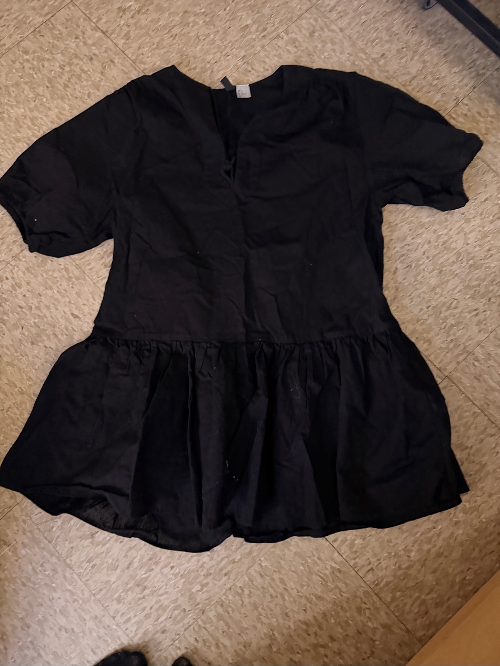 H&M Black Peplum-Style Casual Kids Dress